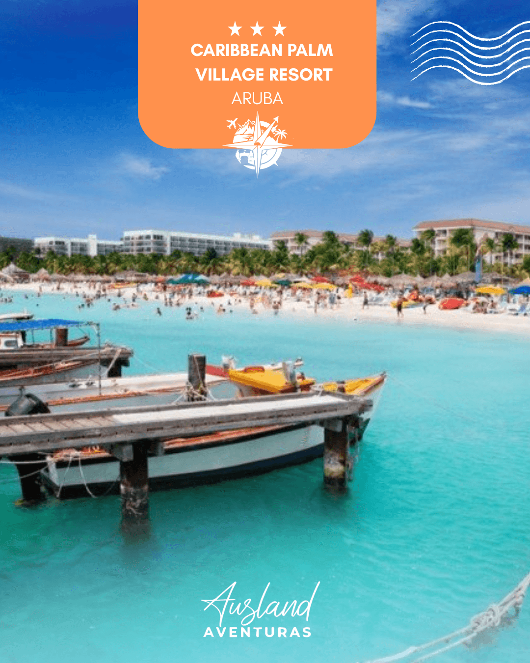 Flyer del viaje a Aruba, categoría Internacionales